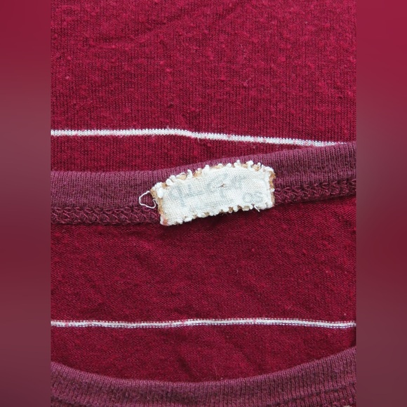 Brandy Melville John Galt Maroon and White Striped Top - Picture 3 of 3